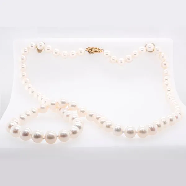14K Yellow Gold Fresh Water Pearl Opera Length White Pearl Necklace LeeBrant Jewelry & Watch Co Sandy Springs, GA