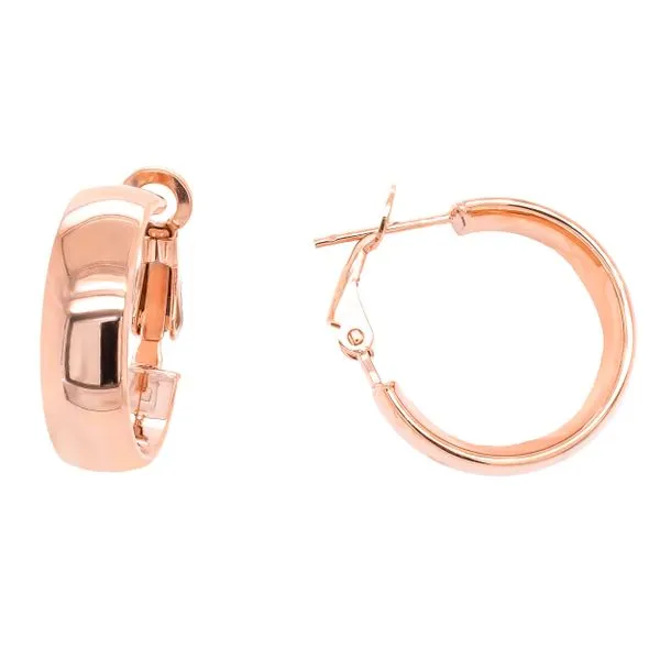 14K Rose Gold 6mm Wide High Polish Hoop Earrings LeeBrant Jewelry & Watch Co Sandy Springs, GA
