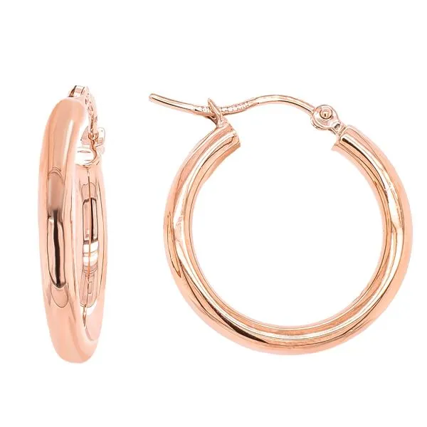 14K Rose Gold 20mm Tube Hoop Earrings LeeBrant Jewelry & Watch Co Sandy Springs, GA