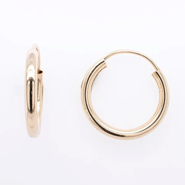 14K Yellow Gold 15mm Hoop Earrings LeeBrant Jewelry & Watch Co Sandy Springs, GA