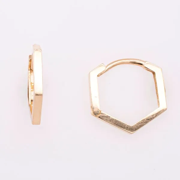 14K Yellow Gold Hexagon Hoop Hearrings LeeBrant Jewelry & Watch Co Sandy Springs, GA