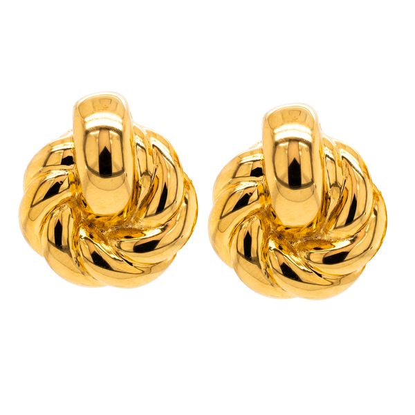 14K Yellow Gold Twisted Knot Door Knocker Earrings LeeBrant Jewelry & Watch Co Sandy Springs, GA