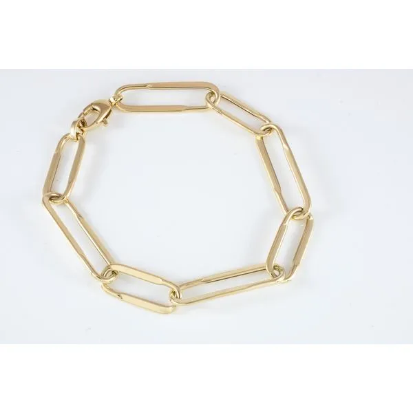 14K Yellow Gold Narrow paperclip Open Link Chain Bracelet LeeBrant Jewelry & Watch Co Sandy Springs, GA
