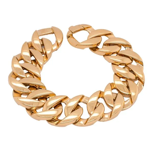 18K Yellow Gold Large Flat Cuban Link Bracelet LeeBrant Jewelry & Watch Co Sandy Springs, GA
