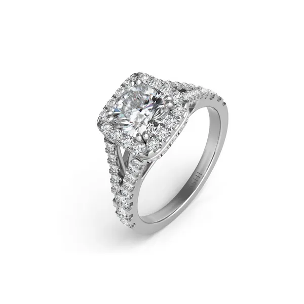 Diamond Prong Set Halo Engagement Ring in 14K White Gold similar item image