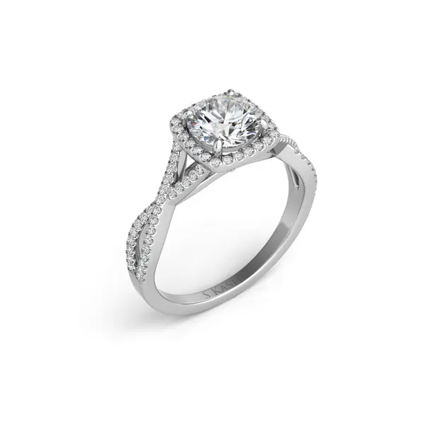 Diamond Prong Set Halo Engagement Ring in 14K White Gold Legacy Diamond & Gems Sheridan, WY