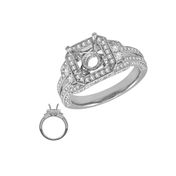 Diamond Engagement Ring with Milgrain Detail in 14K White Gold Legacy Diamond & Gems Sheridan, WY