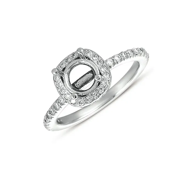 14K White Gold Diamond Prong Set Halo Engagement Ring Legacy Diamond & Gems Sheridan, WY