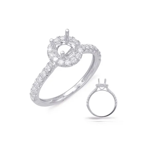 Diamond Prong Set Halo Engagement Ring