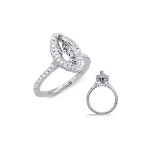 Diamond Marquise Halo Engagement Ring in 14K White Gold