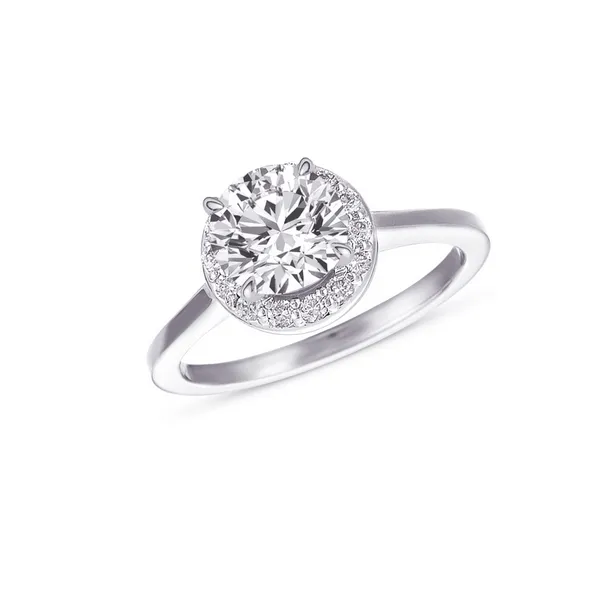 Diamond Prong Set Halo Engagement Ring