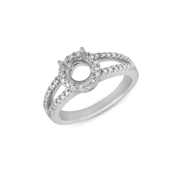 Diamond Prong Set Halo, Split Shank Engagement Ring Legacy Diamond & Gems Sheridan, WY
