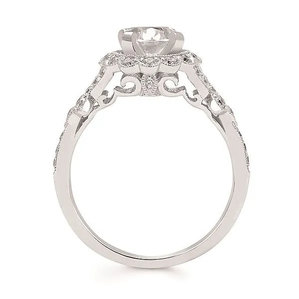 Scalloped Diamond Halo Engagement Ring Image 2 Legacy Diamond & Gems Sheridan, WY