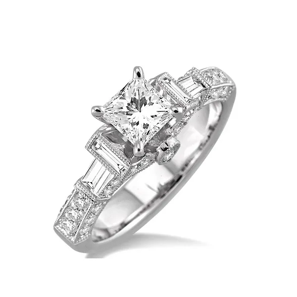 Diamond Engagement Ring with Milgrain Detail in 14K White Gold Legacy Diamond & Gems Sheridan, WY