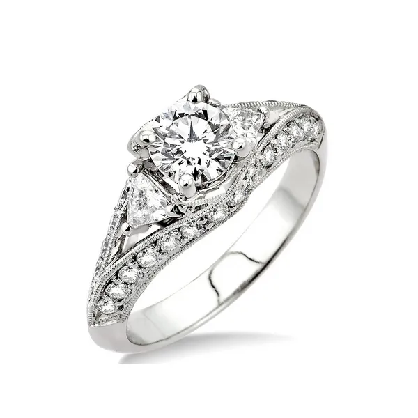 Diamond Engagement Ring with Knife Edge Shank in 14K White Gold Legacy Diamond & Gems Sheridan, WY