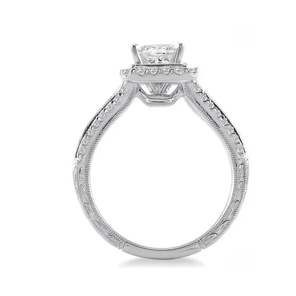 Diamond Prong Set Square Halo Engagement Ring in 14K White Gold Image 2 Legacy Diamond & Gems Sheridan, WY