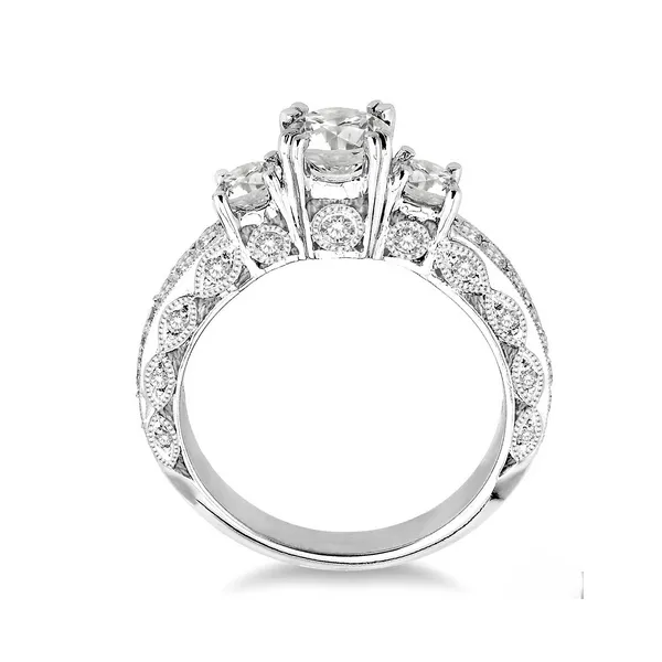 Diamond Engagement Ring with Milgrain Detail in 14K White Gold Image 2 Legacy Diamond & Gems Sheridan, WY