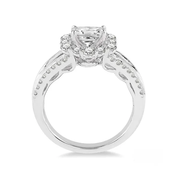 Diamond Prong Set Halo Engagement Ring with Milgrain Detail Image 2 Legacy Diamond & Gems Sheridan, WY
