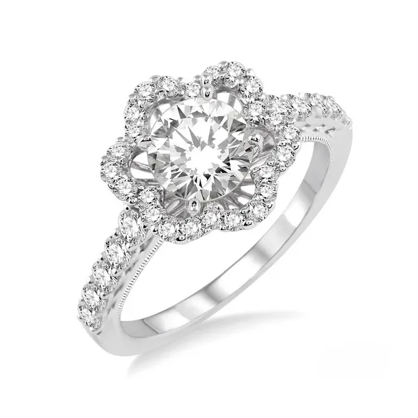 Flower Style Halo Diamond Engagement Ring Legacy Diamond & Gems Sheridan, WY