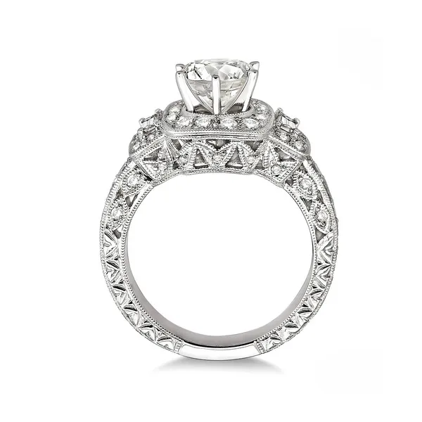 Diamond Halo Engagement Ring with Engraving Image 2 Legacy Diamond & Gems Sheridan, WY