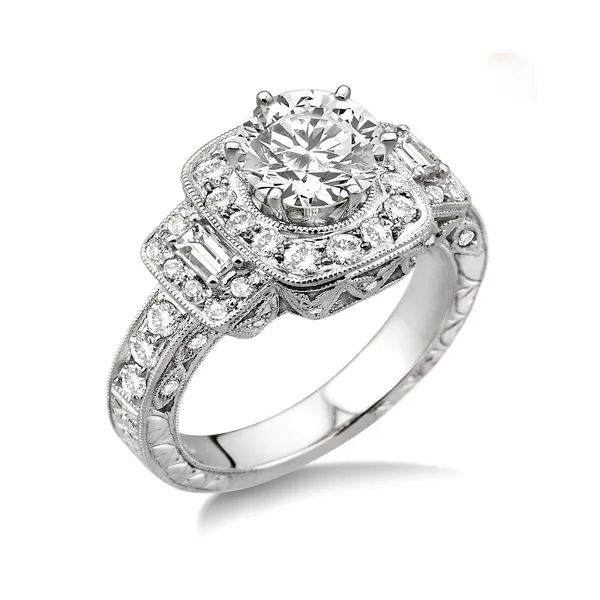 Diamond Halo Engagement Ring with Engraving Legacy Diamond & Gems Sheridan, WY