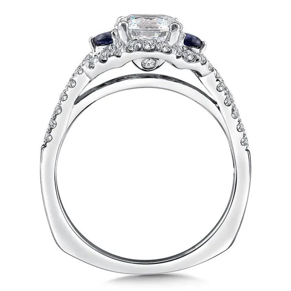 Diamond Halo Style Engagement Ring with Sapphires Image 2 Legacy Diamond & Gems Sheridan, WY