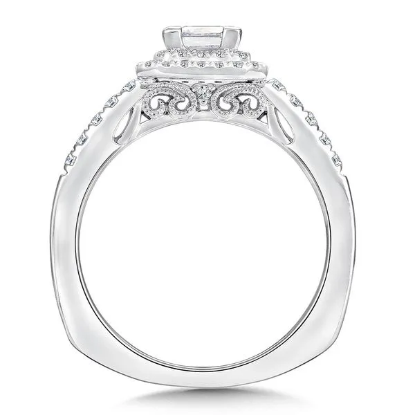 Diamond Prong Set Double Square Halo Engagement Ring Image 2 Legacy Diamond & Gems Sheridan, WY