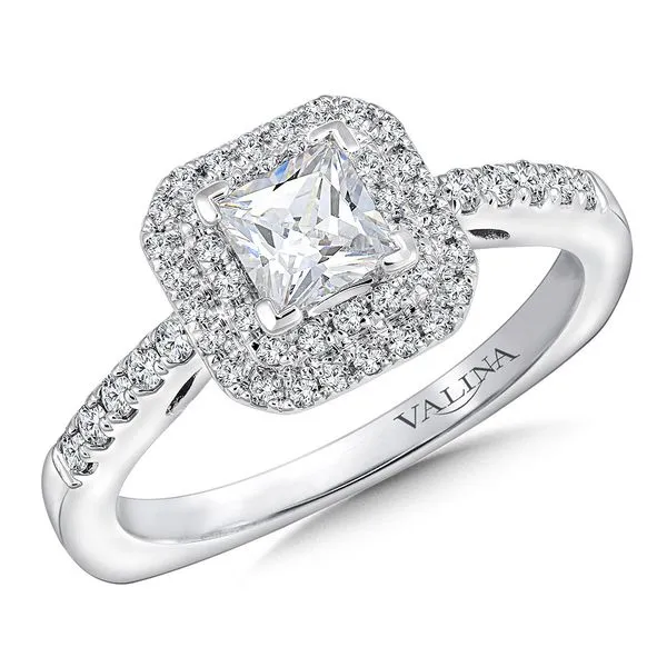 Diamond Prong Set Double Square Halo Engagement Ring Legacy Diamond & Gems Sheridan, WY