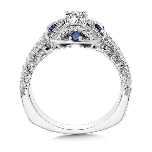 Diamond Filigree Engagement Ring with Milgrain Detail Image 2 Legacy Diamond & Gems Sheridan, WY