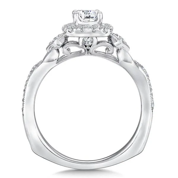 Diamond Halo Engagement Ring with Milgrain Detail Image 2 Legacy Diamond & Gems Sheridan, WY