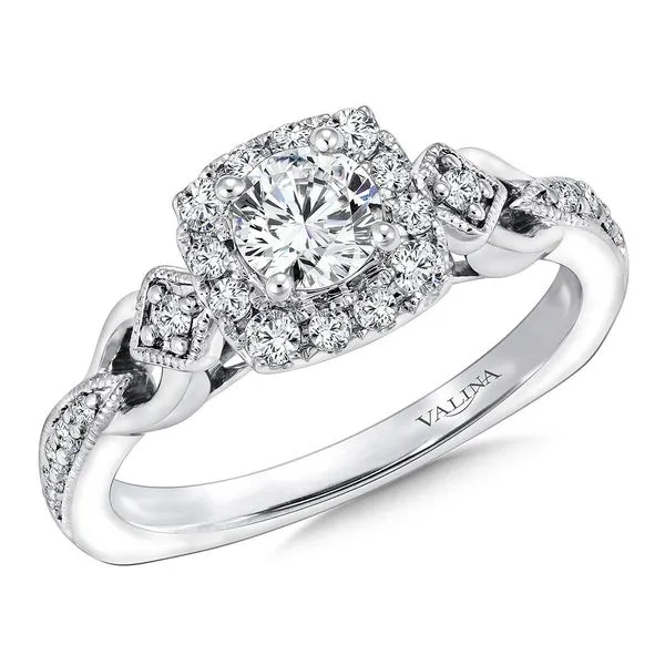 Diamond Halo Engagement Ring with Milgrain Detail Legacy Diamond & Gems Sheridan, WY