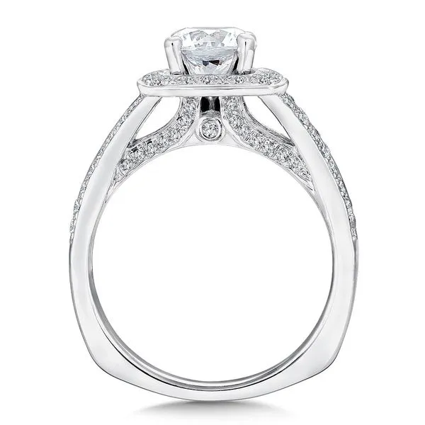 Diamond Halo Engagement Ring with Split Shank Image 2 Legacy Diamond & Gems Sheridan, WY