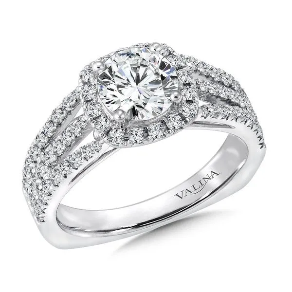 Diamond Prong Set Halo Split Shank Engagement Ring Legacy Diamond & Gems Sheridan, WY