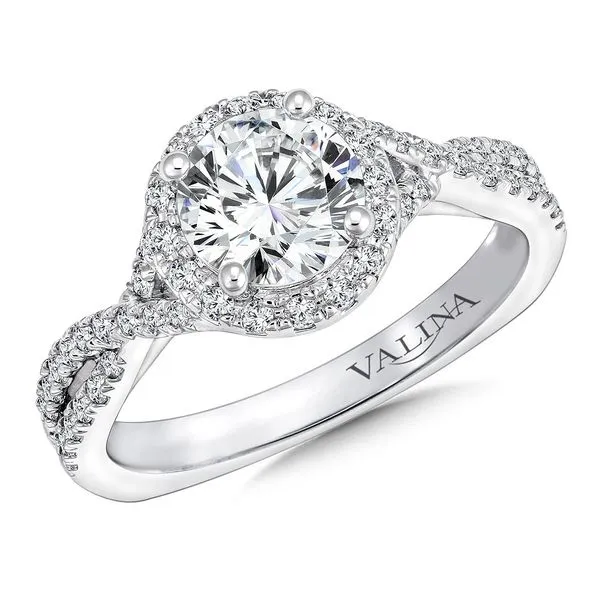 Diamond Prong Set Halo Twisted Shank Engagement Ring Legacy Diamond & Gems Sheridan, WY