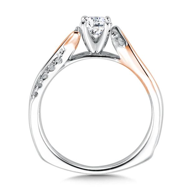 Diamond Prong Set Twisted Engagement Ring in 14K White and Rose Gold Image 2 Legacy Diamond & Gems Sheridan, WY
