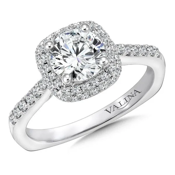 Diamond Halo Engagement Ring in 14K White Gold Legacy Diamond & Gems Sheridan, WY
