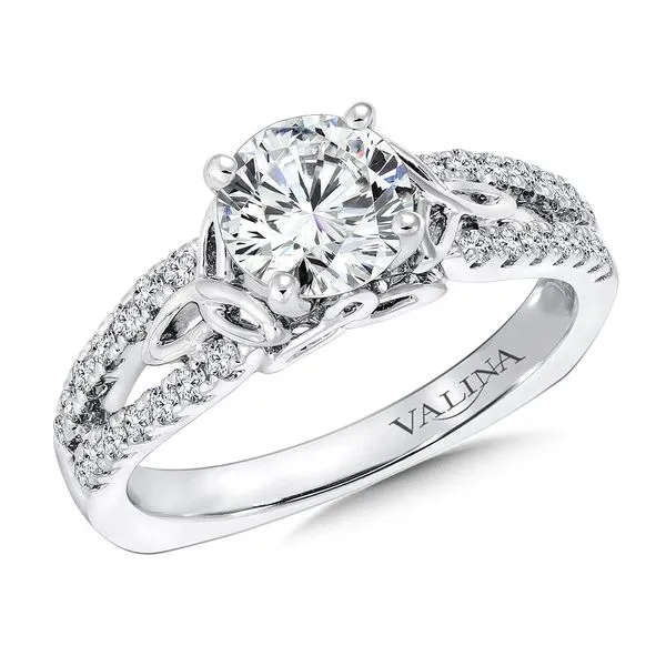 Diamond Prong Set Engagement Ring with Celtic Triangle Accents Legacy Diamond & Gems Sheridan, WY
