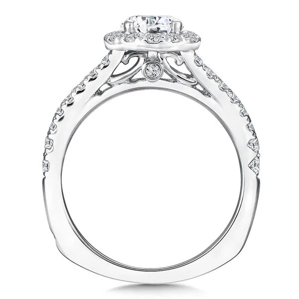 Diamond Halo Engagement Ring with Split Shank Image 2 Legacy Diamond & Gems Sheridan, WY