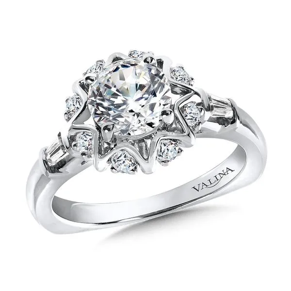 Diamond Engagement Ring with 2 Bar Set and 9 Prong Set Diamonds Legacy Diamond & Gems Sheridan, WY