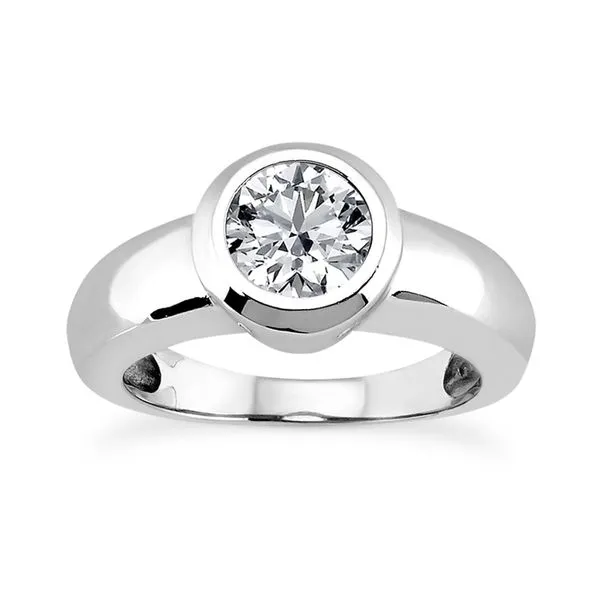 14K White Gold Bezel Set Solitaire Engagement Ring Legacy Diamond & Gems Sheridan, WY