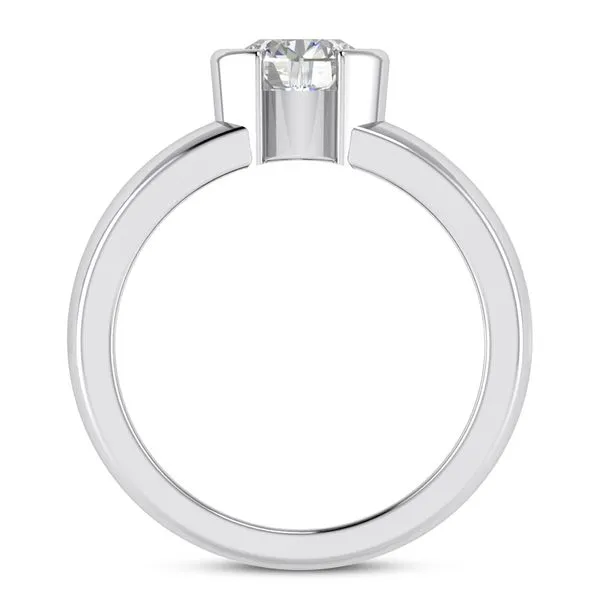 14K White Gold Half Bezel Set Solitaire Engagement Ring Image 2 Legacy Diamond & Gems Sheridan, WY