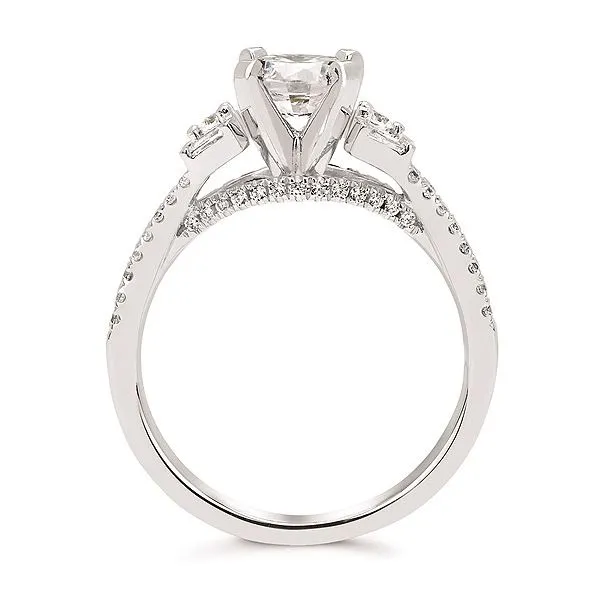 14K White Gold Diamond Prong & Bar Set Engagement Ring Image 2 Legacy Diamond & Gems Sheridan, WY