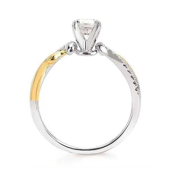 Prong Set Diamond Engagement with Leaf Detail Image 2 Legacy Diamond & Gems Sheridan, WY