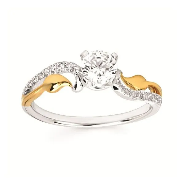 Prong Set Diamond Engagement with Leaf Detail Legacy Diamond & Gems Sheridan, WY