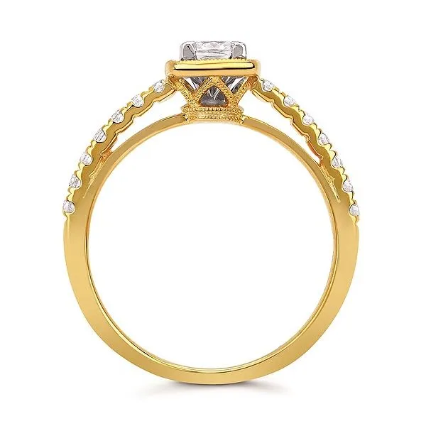 Diamond Prong Set Engagement Ring with Millgrain Halo Image 2 Legacy Diamond & Gems Sheridan, WY