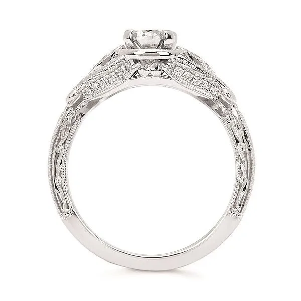 Diamond Prong Set Engagement Ring with Engraving & Millgrain Image 2 Legacy Diamond & Gems Sheridan, WY