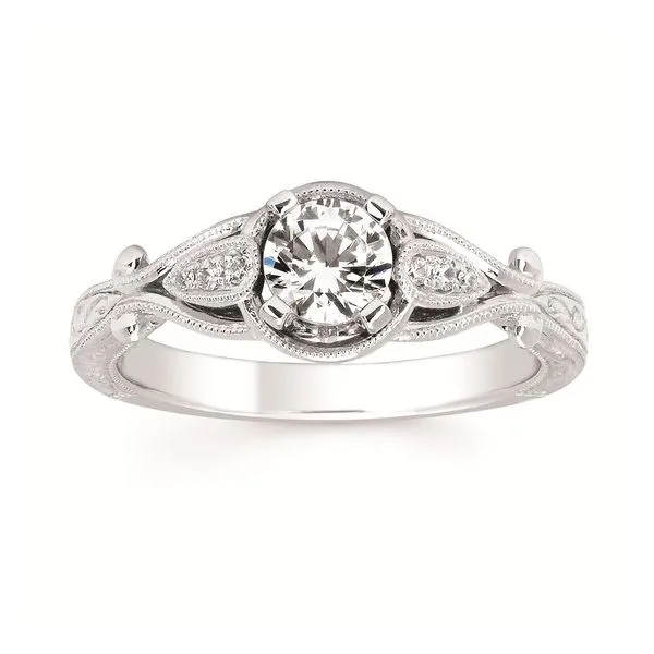 Diamond Prong Set Engagement Ring with Engraving & Millgrain Legacy Diamond & Gems Sheridan, WY