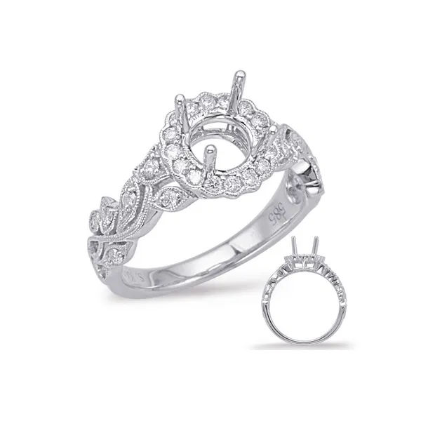Semi-Mount Round Diamond Halo Engagement Ring with Milgrain Detail Legacy Diamond & Gems Sheridan, WY