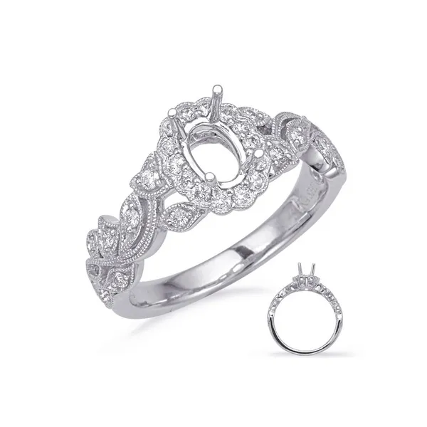 14K White Gold Oval Diamond Halo Engagement Ring Legacy Diamond & Gems Sheridan, WY