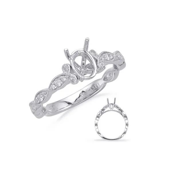 Oval Diamond Bezel Micro Prong Engagement Ring in 14K White Gold Legacy Diamond & Gems Sheridan, WY